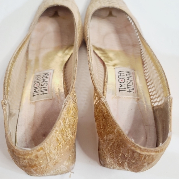 Vintage Timothy Hitsman Gold Mesh Block Heel Pumps size 10 - Picture 12 of 15